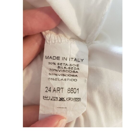 White Italian Silk Skirt with ruffles cascading BNWT - Picture 5 of 6